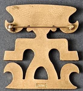 lot 242 image: Vintage TRIFARI Abstract Aztec Mayan Stylized Brooch