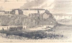 lot 254 image: 1862 Ft. Snelling and Civil War in Framed Frank Leslies Newspaper