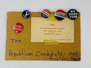 lot 273 image: Vintage Historic Presidential Pins and More 1941 forward.