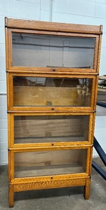 lot 5B image: Antique Globe-Wernicke 4-Level Sectional Stacking Barrister Bookcase #2