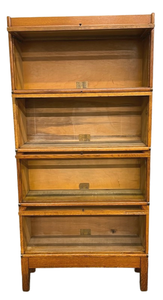 lot 5A image: Antique Globe-Wernicke 4-Level Sectional Stacking Barrister Bookcase #1