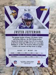 Justin Jefferson 2020 Panini Phoenix Fire Burst SSP Rookie Card