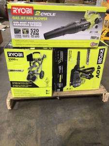 Pallet of Mixed and Assorted Ryobi Power Tools Various Models and Conditions See Pictures