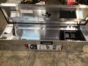 71.36 Diamond Plate Aluminum Full Size Crossbed Truck Tool Box by Husky Customer Returns See Pictures