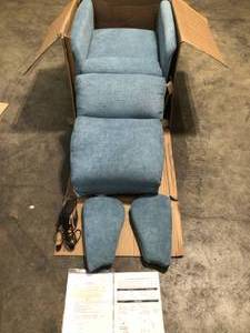 Classic Caribbean Blue Chenille Power Recline and Lift Wingback Chair by ProLounger Customer Returns See Pictures