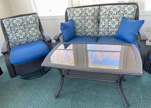 lot 1 image: Backyard Creations Rocking Chair and Table Set