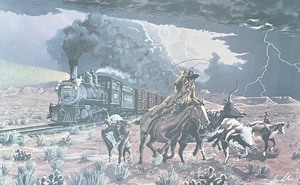 lot 13 image: Signed Western Print by Jim Jordan