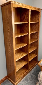 lot 135 image: Double Wooden Bookshelf