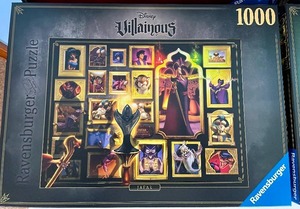lot 57A image: (3) Ravensburger Disney Villainous Puzzles Prince John, Jafar and Captain Hook