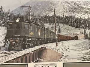 lot 21 image: West Bound Electrics Great Northern Framed Print by Jim Jordan