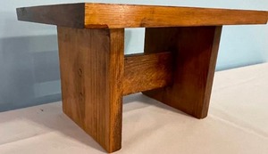 lot 35 image: Handmade Wooden Foot Stool