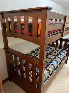 lot 71 image: Wooden Bunk Bed Set