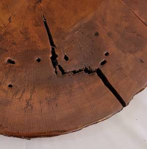 lot 186 image: Large Tree Trunk Cross-Section Clock