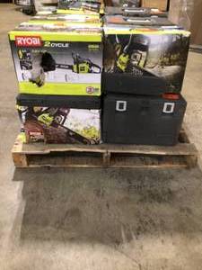 Lot of Assorted Ryobi Chainsaws  various models and Conditions Customer Returns See Pictures