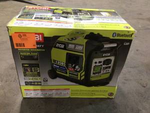2,300-Watt Recoil Start Bluetooth Super Quiet Gasoline Powered Digital Inverter Generator with CO Shutdown Sensor by RYOBI Customer Returns See Pictures