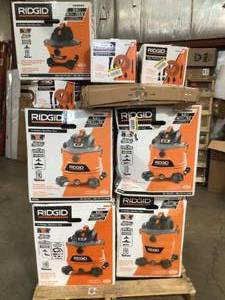 Pallet of Rigid WetDry Shop Vacs  various models and Conditions Customer Returns See Pictures