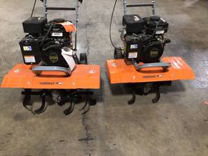 Lot of 2 Assorted 11 in. x 21 in. 98 cc Front Tine Tiller by YARDMAX Not Checked Customer Returns See Pictures