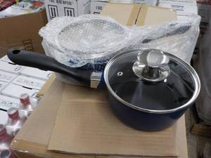 lot 317 image: 2 - 1.25 qt Ceramic Saucepans with ...