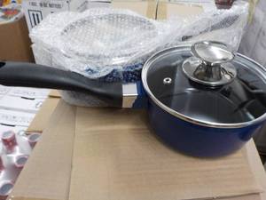 lot 318 image: 2 - 1.25 qt Ceramic Saucepans with ...