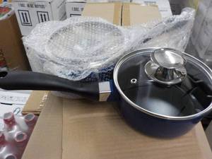 lot 319 image: 2 - 1.25 qt Ceramic Saucepans with ...