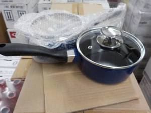 lot 320 image: 2 - 1.25 qt Ceramic Saucepans with ...