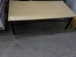 lot 340 image: Wood top and Metal Bottom Coffee Ta...