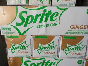 lot 353 image: 4 - 12 packs Sprite Ginger Zero Sug...