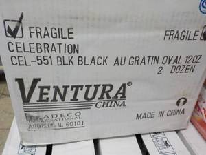 lot 397 image: 24 Ventura Black AuGratin 12 oz Ova...