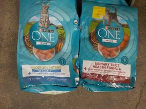 lot 76 image: 2 Bags Purina One Plus Cat Food...