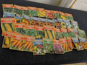 lot 121 image: 40 Vegetable and Flower Seed Packet...