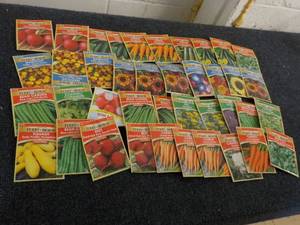 lot 122 image: 40 Vegetable and Flower Seed Packet...