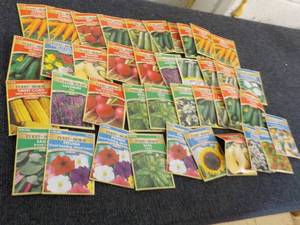 lot 124 image: 40 Vegetable and Flower Seed Packet...