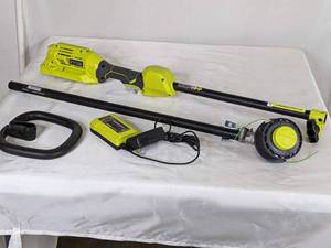 lot 41 image: 40V Expand-It Cordless Battery Attachment Capable String Trimmer with 4.0 Ah Battery and Charger