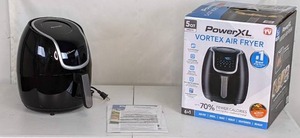 lot 77 image: POWERXL Power XL 5 qt. Vortex Air Fryer in Black