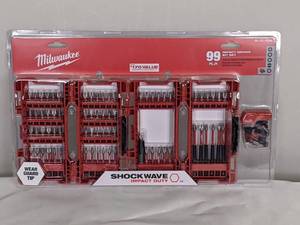 lot 50 image: Milwaukee SHOCKWAVE Impact Duty Alloy Steel Drill and Screw Driver Bit Set (99-Piece)