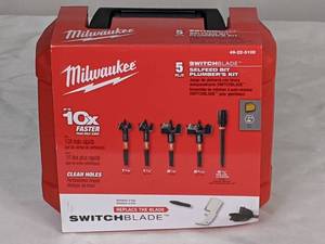 lot 92 image: Milwaukee SWITCHBLADE Plumbers Selfeed Bits Set (5-Piece)