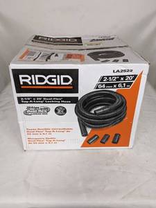 lot 134 image: RIDGID 2-12 in. x 20 ft. Dual-Flex Tug-A-Long Locking Vacuum Hose