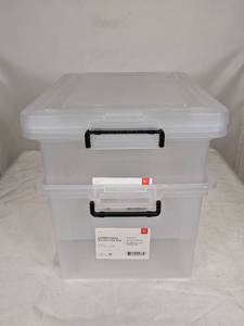 lot 135 image: Set of Two IRIS Letter and Legal Size File Boxes - Clear