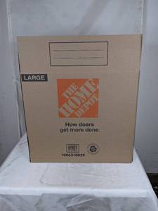 lot 136 image: Stack of 30 The Home Depot 27 x 15 x 16 Large Moving Boxes