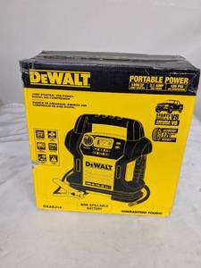 lot 144 image: DeWalt 1400 Peak Amp Portable Car Jump Starter with Digital Compressor
