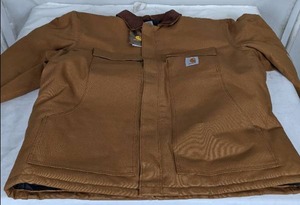 lot 151 image: NEW Carhartt Detroit Duck Jacket with Corduroy Trimmed Collar, Mens, Brown, XL Regular