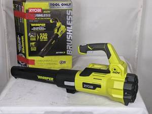 lot 67 image: RYOBI 40V Brushless 125 MPH 550 CFM Cordless Battery Whisper Series Jet Fan Blower (Tool Only)