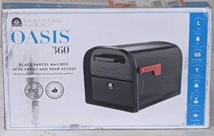 lot 160 image: Oasis 360 Black Parcel Mailbox with Front and Rear Access