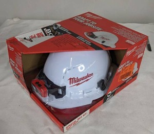 lot 97 image: Milwaukee 450 Lumens LED SpotFlood Headlamp with Hardhat