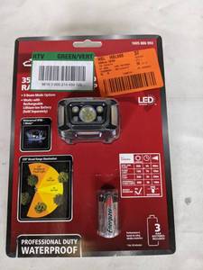 lot 122 image: Husky 350 Lumens Broad Range LED WaterImpact Resistant Headlamp Flashlight