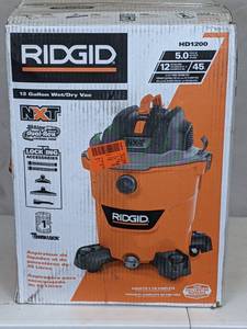 lot 193 image: NEW RIDGID 12 Gal. 5.0-Peak HP NXT WetDry Shop Vacuum with Filter, Hose and Accessories