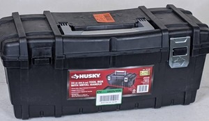 lot 198 image: NEW Husky 24 Tool Box with Metal Handle