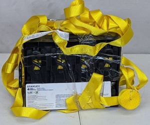 lot 212 image: Stanley 1.25 in. x 16 ft.  3000 lbs. Break Strength Ratchet Straps (4-Pack)
