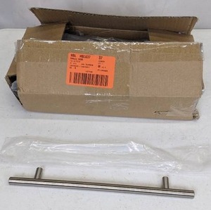 lot 206 image: Lot of 25 NEW Door Handles  7.5 Steel Bar Pull, Satin Nickel Finish