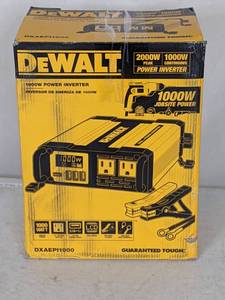 lot 225 image: DEWALT 1000-Watt Portable Car Power Inverter with Triple USB Ports